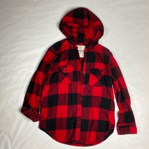 Garage Small Red & Black Plaid Top